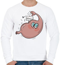printfashion Éhes gyomor - Férfi pulóver - Fehér (12652478)