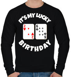 printfashion 26 POKER SZÜLINAP - Férfi pulóver - Fekete (9783549)