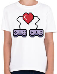 printfashion Gamer pár - Gyerek póló - Fehér (8463258)