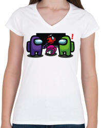 printfashion Among us - Impostor ! - Női V-nyakú póló - Fehér (5603331)