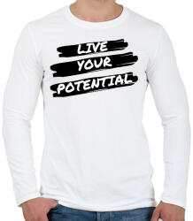 printfashion Live your Potential - Férfi hosszú ujjú póló - Fehér (2473763)