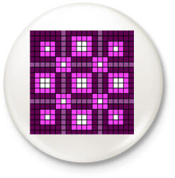 printfashion Kockás minta 03 - Kitűző, hűtőmágnes - Fehér (10862510)