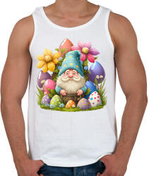 printfashion Törpe húsvéti tojásokkal - Férfi atléta - Fehér (13167000)