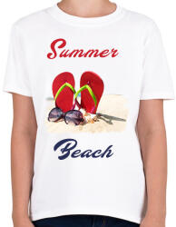 printfashion summer beach - Gyerek póló - Fehér (1644911)