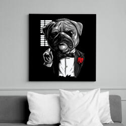 printfashion Mopsz keresztapa - Vászonkép - Fekete (6652224)