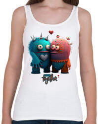 printfashion Vicces Szörnyecskés - BETTER together- cuki, csúnya, szerelmes minta - Női atléta - Fehér (11864313)