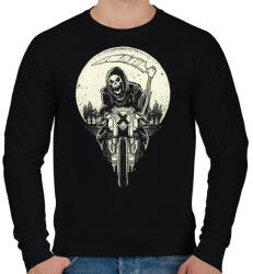 printfashion Kaszás motoron - Férfi pulóver - Fekete (92473)
