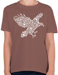 printfashion Fehér sas - Gyerek póló - Mogyoróbarna (136876)