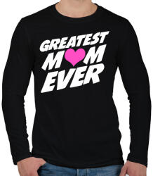 printfashion Greatest MOM ever! - Férfi hosszú ujjú póló - Fekete (4807263)