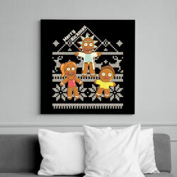 printfashion Merry Rickmas mézeskalács - Vászonkép - Fekete (6660624)