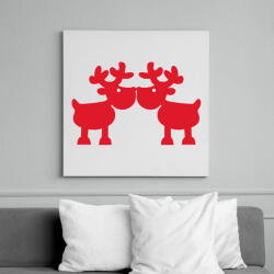 printfashion Szerelmes szarvasok - Vászonkép - Fehér (6624811)