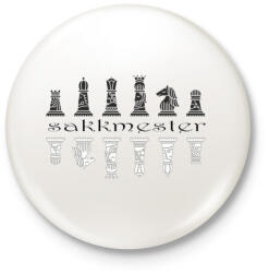 printfashion Sakkmester - Kitűző, hűtőmágnes - Fehér (4941131)
