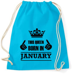 printfashion Ez a királynő januárban született - Sportzsák, Tornazsák - Surf blue (1369160)