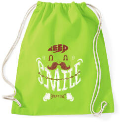 printfashion Mosolyogj minden nap - Sportzsák, Tornazsák - Limezöld (117586)