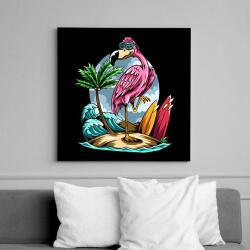 printfashion flamingo - Vászonkép - Fekete (13660208)