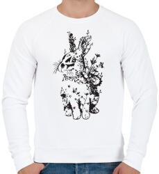 printfashion nyuszi virágokkal fekete - Férfi pulóver - Fehér (14453044)