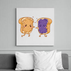 printfashion Szerelmes kenyerek - Vászonkép - Fehér (11761209)