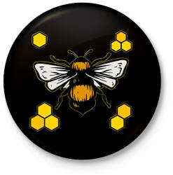 printfashion méhészet - Kitűző, hűtőmágnes - Fekete (14719496)