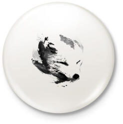 printfashion White fox - Kitűző, hűtőmágnes - Fehér (3074853)