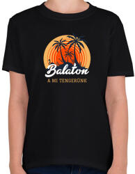 printfashion BALATON - Gyerek póló - Fekete (9973366)