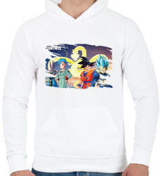 printfashion Dragonball x Fortnite - karakterek - Férfi kapucnis pulóver - Fehér (8255011)