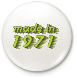 printfashion made-in-1971-green-grey - Kitűző, hűtőmágnes - Fehér (3076227)