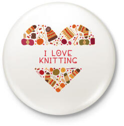 printfashion I love knitting - Kitűző, hűtőmágnes - Fehér (6982016)