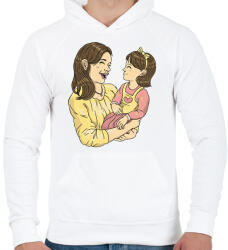printfashion Anya és lánya - Férfi kapucnis pulóver - Fehér (12754541)