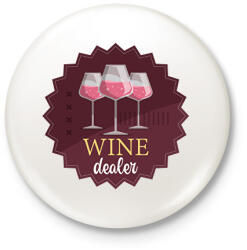 printfashion Wine dealer - Kitűző, hűtőmágnes - Fehér (7303430)