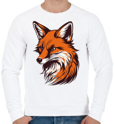 printfashion Róka - Férfi pulóver - Fehér (16119424)