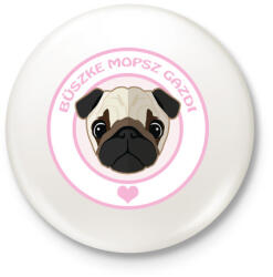 printfashion Büszke gazdi: Mopsz - Kitűző, hűtőmágnes - Fehér (3082376)