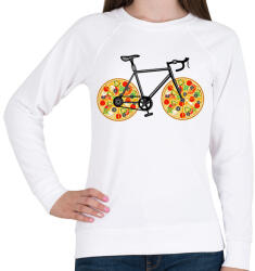 printfashion Pizza bicikli - Női pulóver - Fehér (13094580)