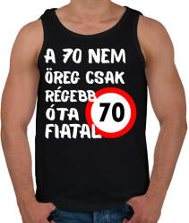 printfashion 70 éves Fehér. - Férfi atléta - Fekete (16111260)