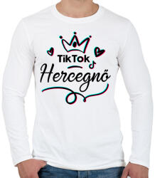 printfashion Tik Tok Hercegnő - Férfi hosszú ujjú póló - Fehér (4186438)