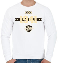 printfashion born-in-1941-cream-choco - Férfi pulóver - Fehér (619187)