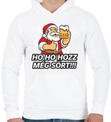 printfashion Ho ho hozz még sört! - Férfi kapucnis pulóver - Fehér (11000818)