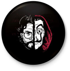printfashion A nagy pénzrablás - Professor - Kitűző, hűtőmágnes - Fekete (5344838)
