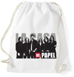 printfashion La casa de papel poster style - A nagy pénzrablás - Sportzsák, Tornazsák - Fehér (5620880)