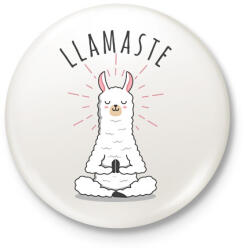 printfashion Llamaste yoga - Kitűző, hűtőmágnes - Fehér (6348053)