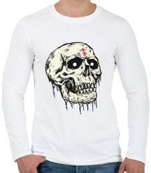 printfashion Beast Design Skull - Férfi hosszú ujjú póló - Fehér (835975)