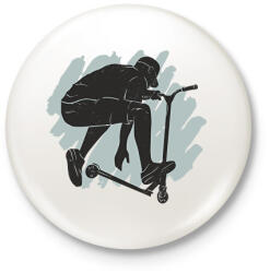 printfashion Roller - Kitűző, hűtőmágnes - Fehér (6100212)