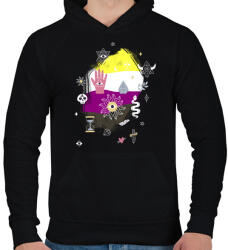 printfashion Mágikus nembináris - Férfi kapucnis pulóver - Fekete (5219269)