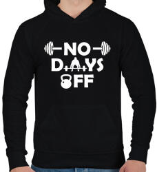 printfashion No days off - Férfi kapucnis pulóver - Fekete (8953683)