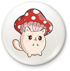 printfashion CatShroom - Kitűző, hűtőmágnes - Fehér (13508275)