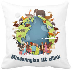 printfashion Mindannyian itt élünk - Párnahuzat, Díszpárnahuzat - Fehér (14500926)