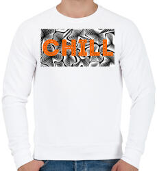 printfashion Narancs CHILL - Férfi pulóver - Fehér (13909400)