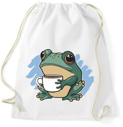 printfashion Kávézó béka - Sportzsák, Tornazsák - Fehér (13676512)