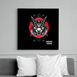 printfashion Maine Coon - Vászonkép - Fekete (11581045)