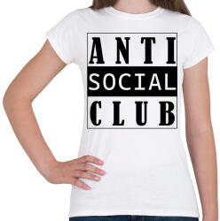 printfashion Antisocial club (black) - Női póló - Fehér (7029826)