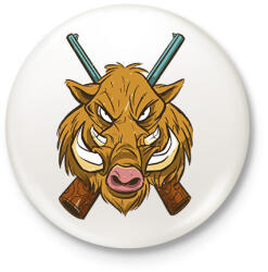 printfashion Vaddisznó - Kitűző, hűtőmágnes - Fehér (6100211)